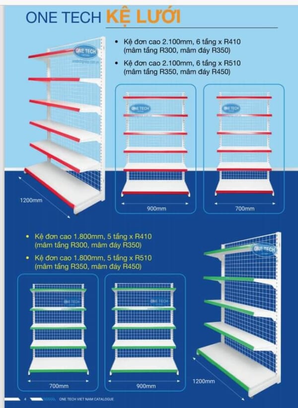 Kệ đơn áp tường lưng lưới