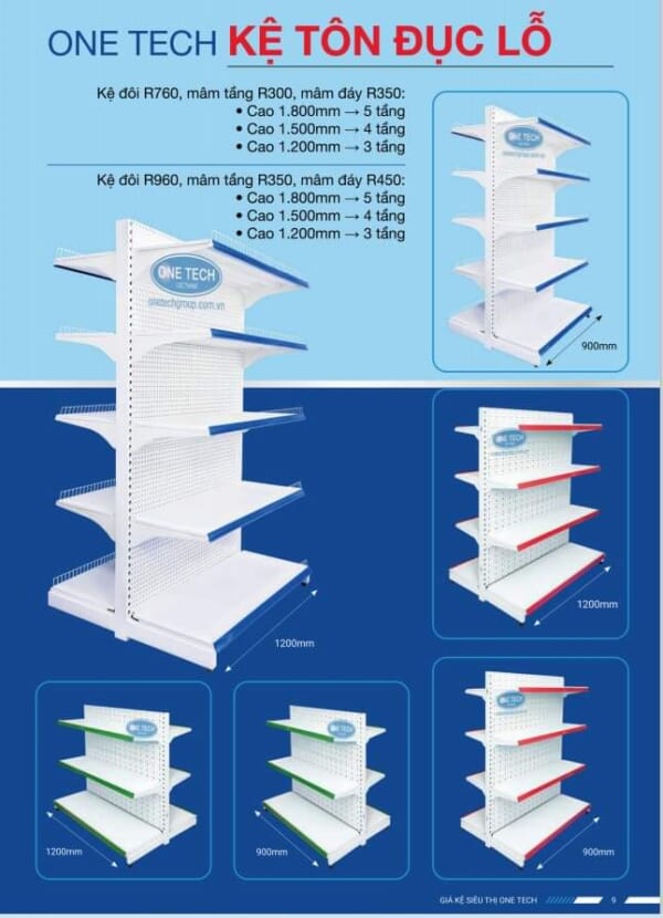 Kệ đôi giữa nhà tôn đục lỗ